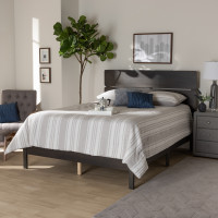 Baxton Studio MG0024-Green Gray-Full Anthony Modern and Contemporary Dark Grey Oak Finished Wood Full Size Panel Bed